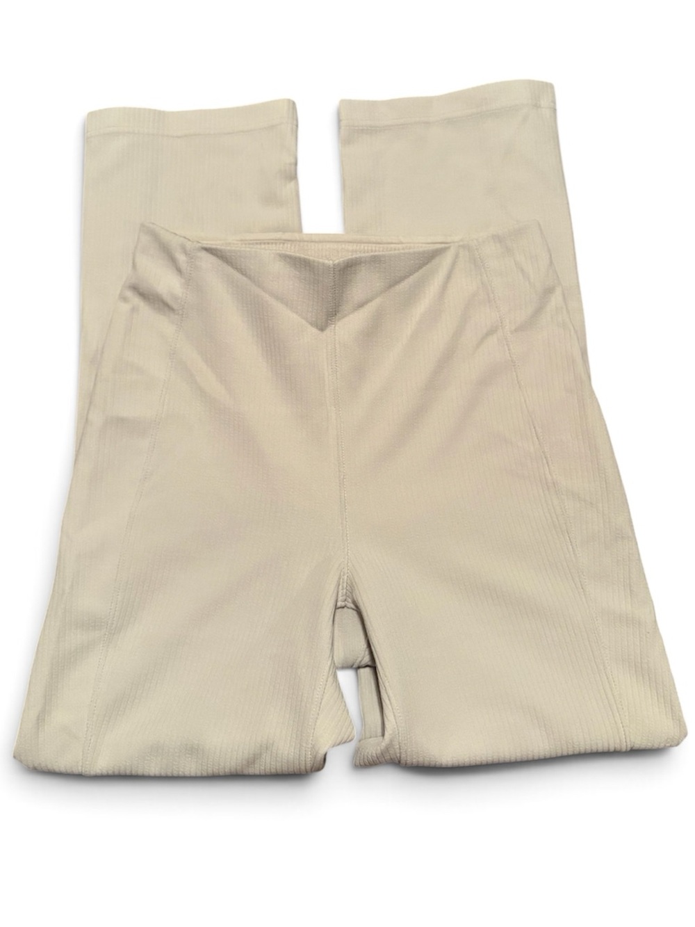 Lululemon Ribbed Softstreme Zip-Leg High-Rise Cropped Pants 25” Cream